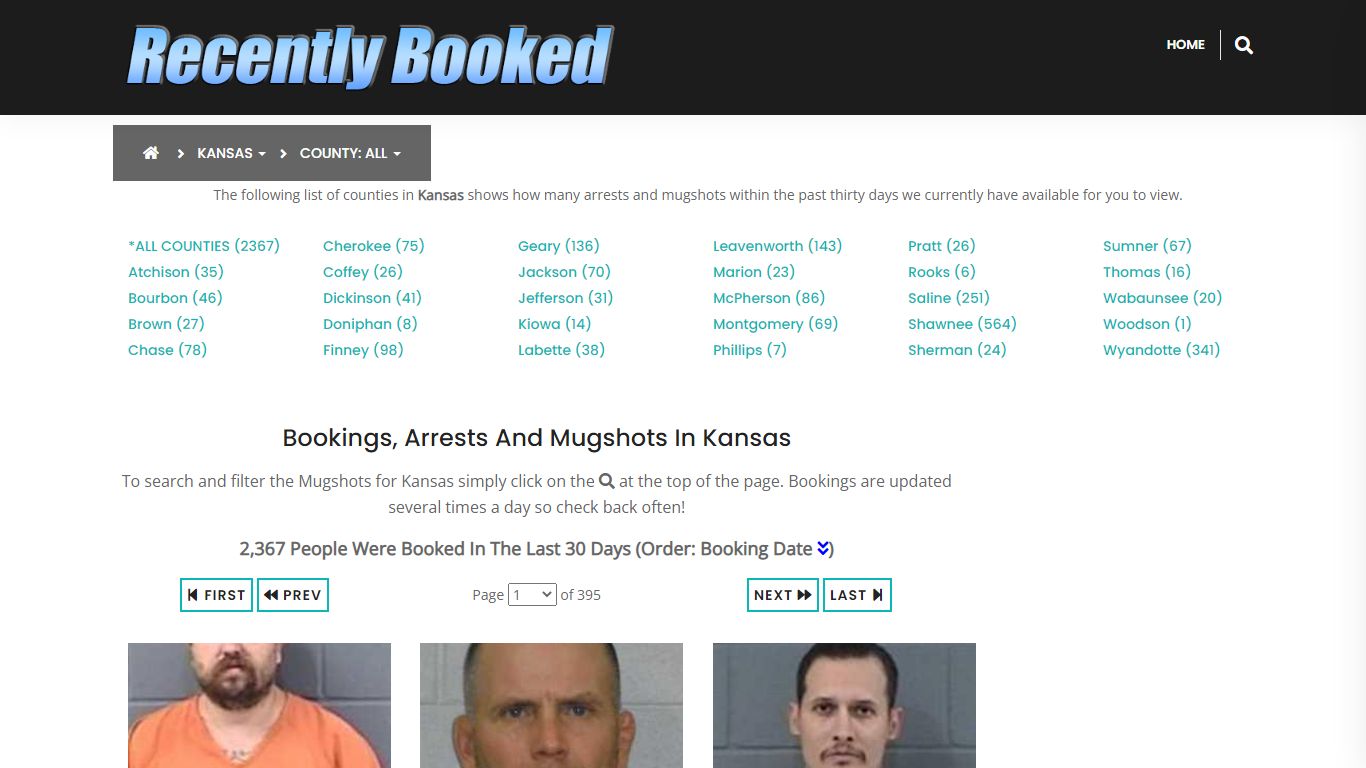 Recent bookings, Arrests, Mugshots in Kansas - Recently Booked